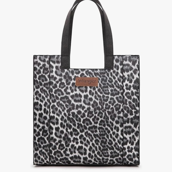Wrangler Leopard Print Tote in Black and Gray - Picture 1 of 7